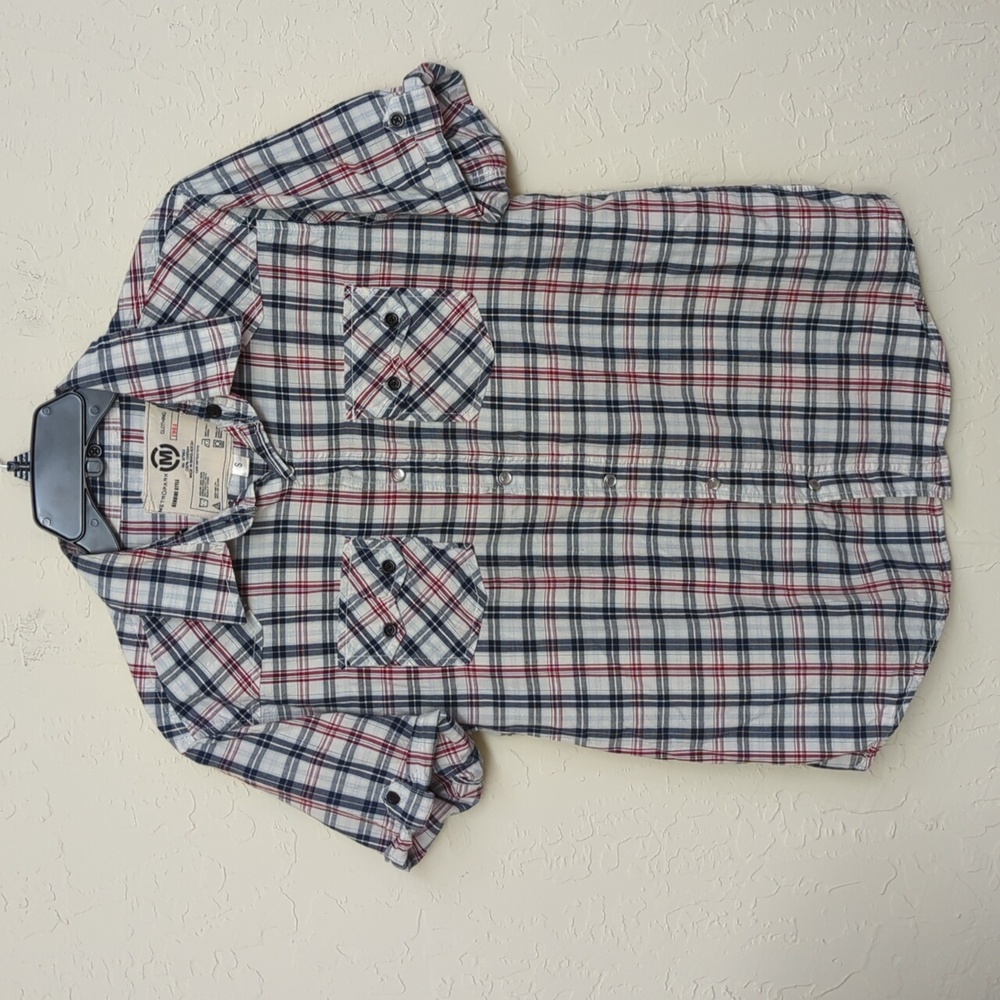 Metropark Western Pearl Snap Button Down Short Sleeve Shirt Size Small